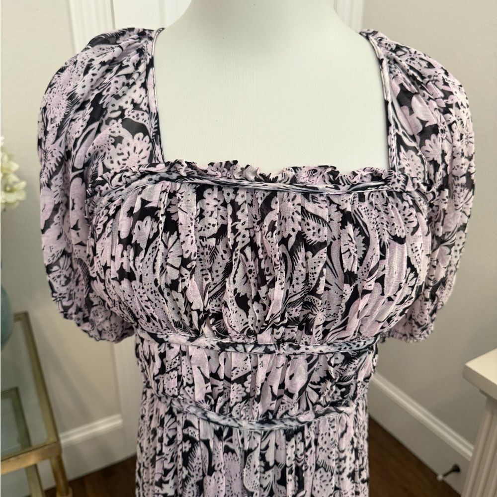 Anthropologie Squareneck Smocked Midi Dress - Picture 6 of 9